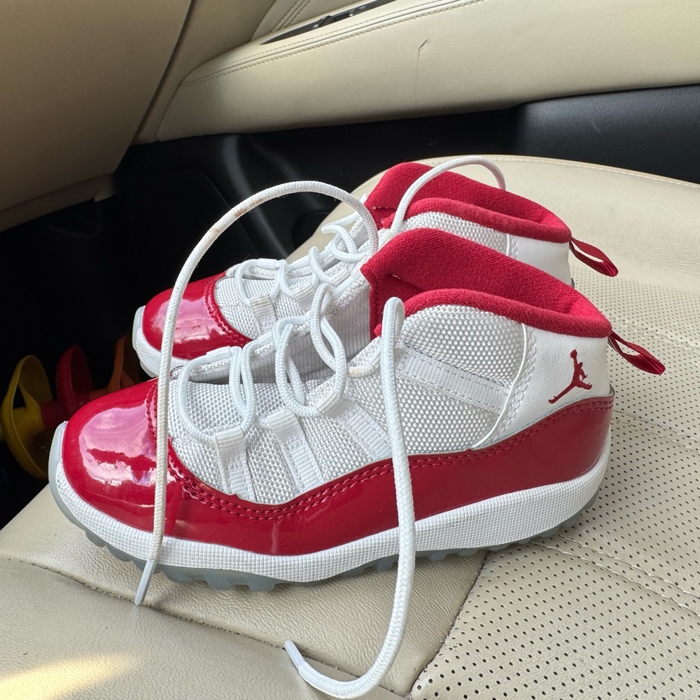 Jordan Kids Red and White Sneakers